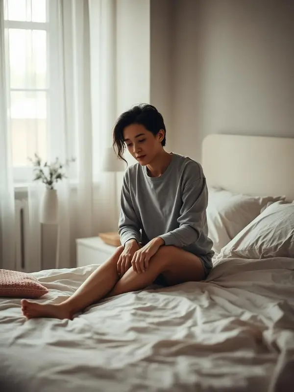 Parent taking a daytime rest in a bright bedroom